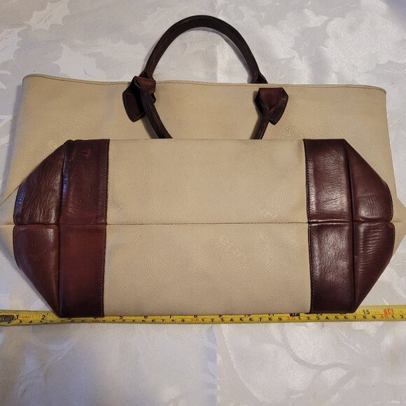 Furla Leather Tote - Cream Leather with "Furla" Logo - Leather Handles/Trim - Picture 2 of 10